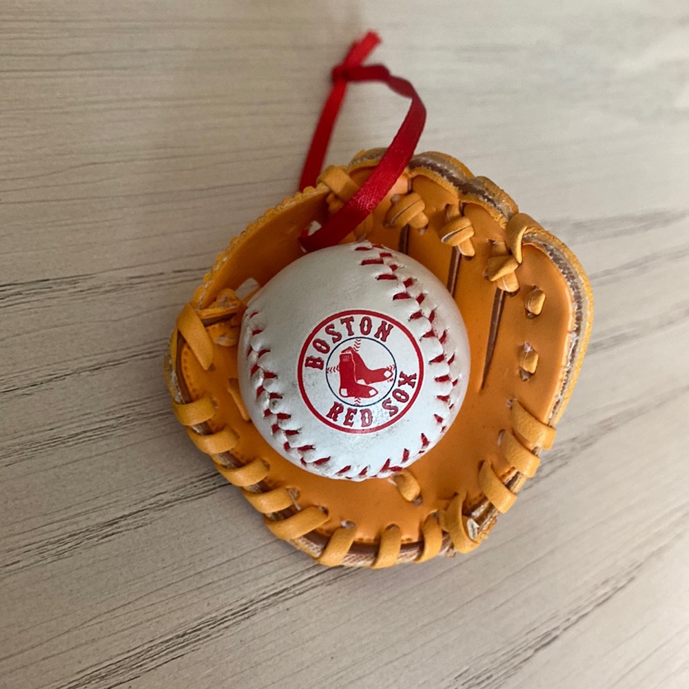 Boston Red Sox Baseball Glove Christmas Ornament